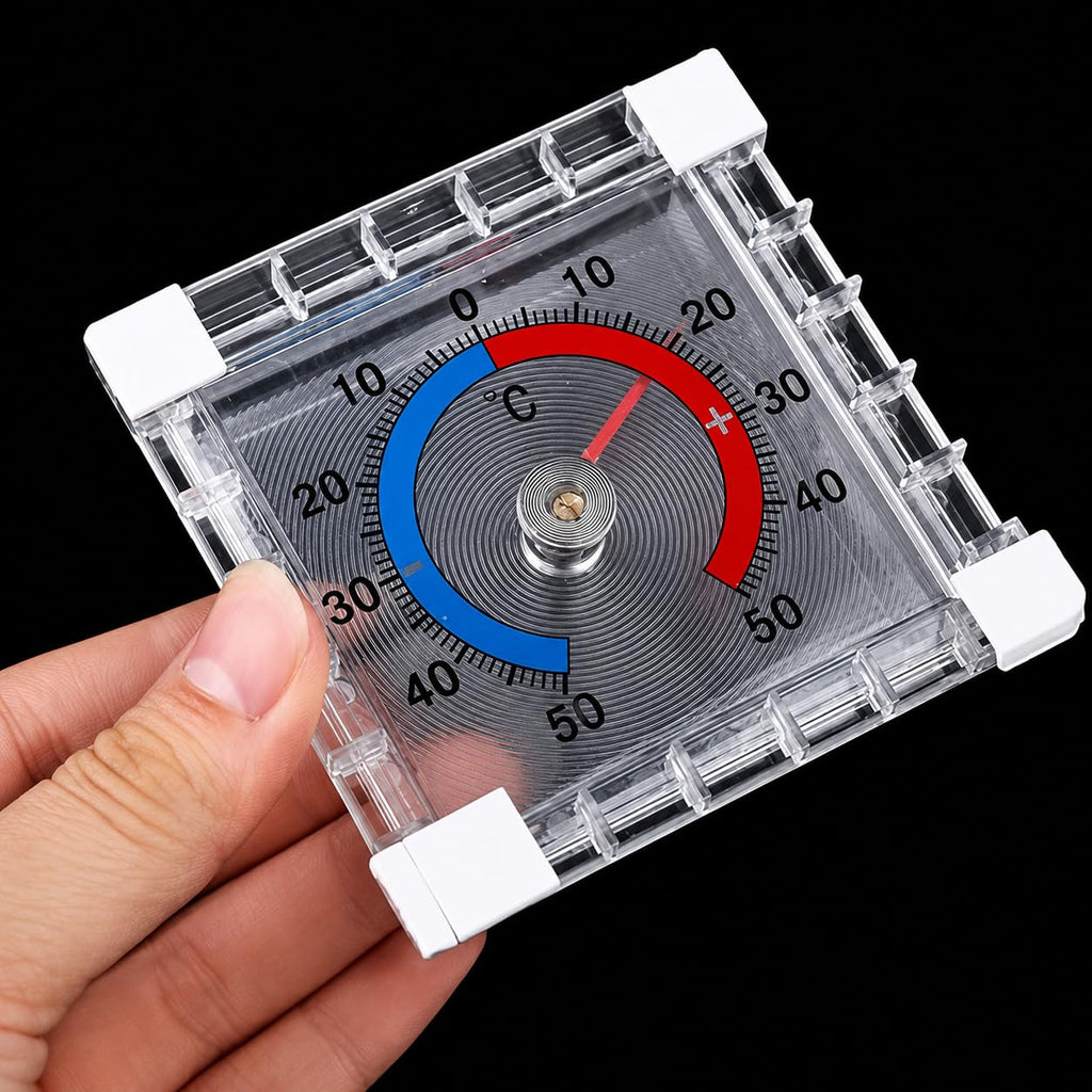 Indoor Outdoor Thermometer Hygrometer, High Accuracy Temperature And Humidity Meter With °C Scale, -50°C To 50°C, Wall Mount Monitor For Home, Greenhouse, Garden And Room No Electricity Needed（Square）
