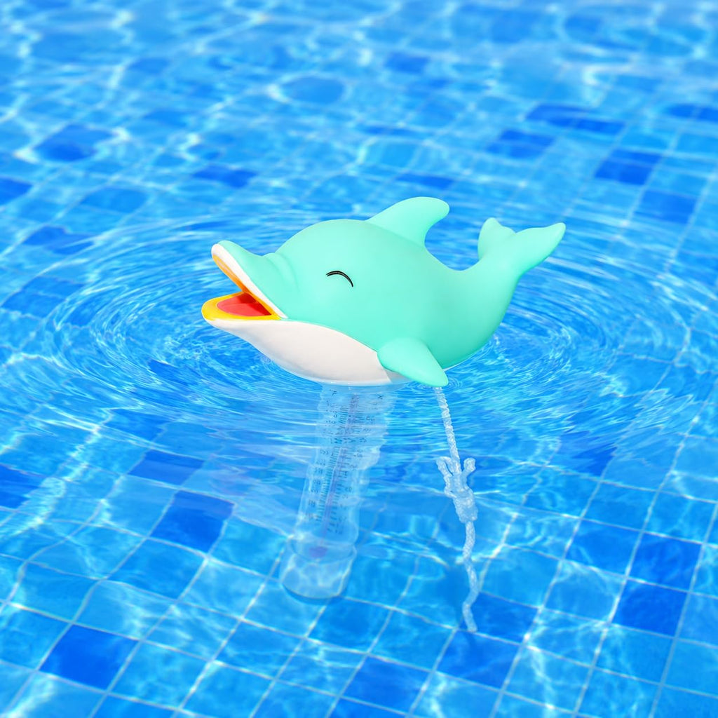 Xy-Wq Floating Pool Thermometer, Large Size Easy Read For Water Temperature With String - Swimming Pool, Spas, Hot Tubs, Ponds (Dolphin)