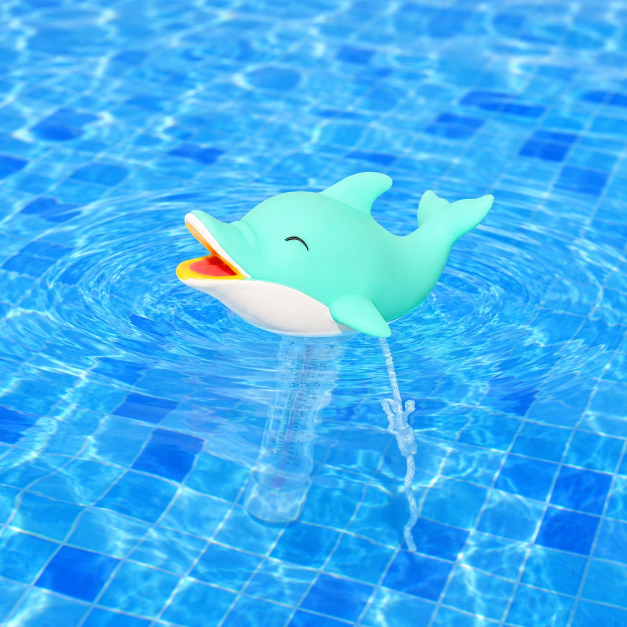 Xy-Wq Floating Pool Thermometer, Large Size Easy Read For Water Temperature With String - Swimming Pool, Spas, Hot Tubs, Ponds (Dolphin)