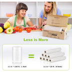 Bonsenkitchen 11” x 150’ Vacuum Sealer Bags Rolls with Cutter for Food Storage, Commercial Grade, BPA Free, Great for Meal Prep and Sous Vide Cooking