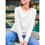 Cicy Bell Womens Long Sleeve Shirts Casual Loose Fit Crew Neck Seam Tunic Tops Fall Basic Tees