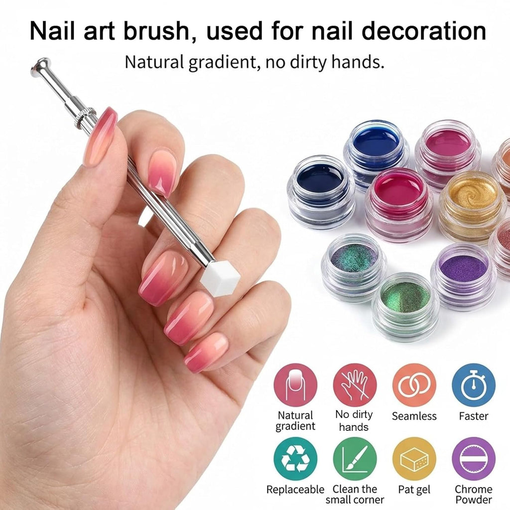 200 PCS Nail Sponge Nail Art Sponge with 1 Grab Pen Nails Art Tools Set DIY Nails Design Accessories for Salon & Home Use
