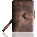 AOXONEL Women's Small Bifold Leather wallet Rfid blocking Ladies Wristlet with Card holder id window Coin Purse