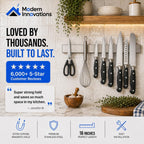 Modern Innovations 16 Inch Stainless Steel Magnetic Knife Bar with Multi-Purpose Functionality as a Knife Holder, Knife Strip, Magnetic Tool Organizer, Art Supply Organizer & Home Organizer