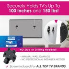 HangSmart TV® Wall Mount NO Stud - Original & Patented Easy Install, DIY for 19-100" TVs, Holds Up to 150LBS, Fits Most LED LCD Flat Screens & Monitors, Includes Hardware