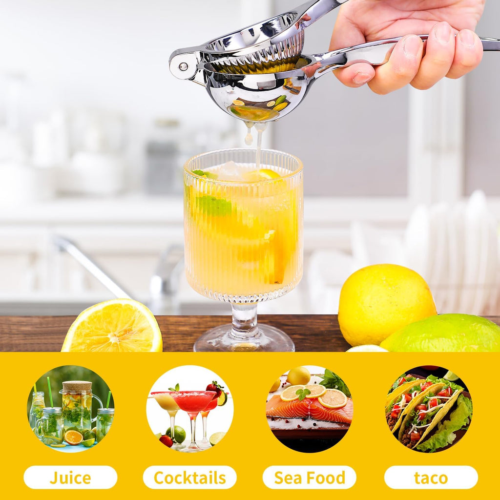 Rekix Lemon Squeezer, Max Extraction Hand Press Lemon Juicer, Heavy Duty Manual Orange Juicer, Sturdy Metal Lime Squeezer, Durable Handheld Citrus Fruit Squeezer For Kitchen Bar, Exprimidor De Limones