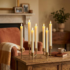 Genswin Flameless Ivory Taper Candles Flickering With 10-Key Remote, Battery Operated Led Warm 3D Wick Light Window Candles Real Wax Pack Of 6, Christmas Home Wedding Decor(0.78 X 9.64 Inch)
