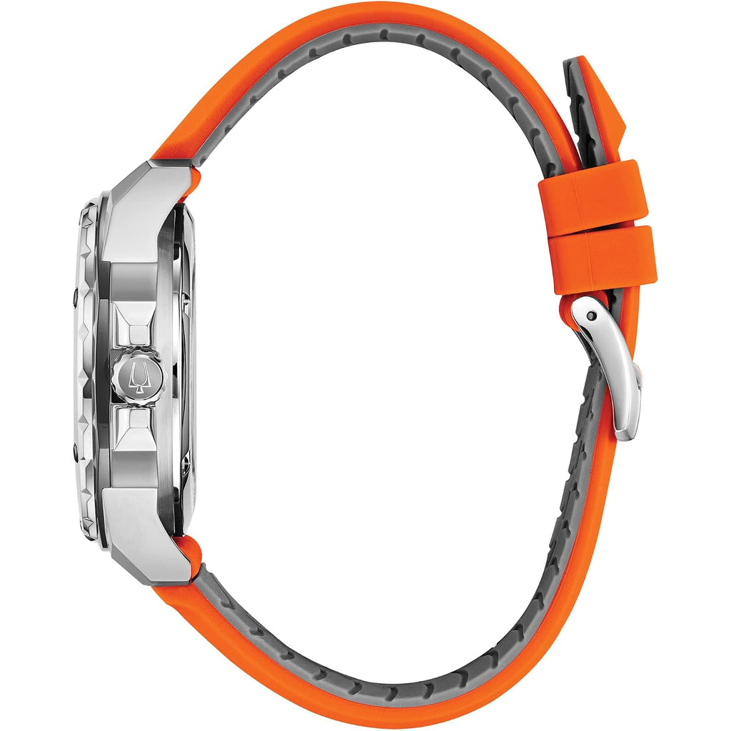 Bulova Men'S Marine Star 'Series A' Automatic Watch With Orange Silicone Strap Style: 98A226