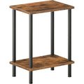 HOOBRO End Table, Small Side Table, Nightstand with 2-Layer Storage Shelves, Sofa Table for Small Spaces, Living Room, Bedroom, Stable Frame, Easy Assembly, Rustic Brown BF09BZ01