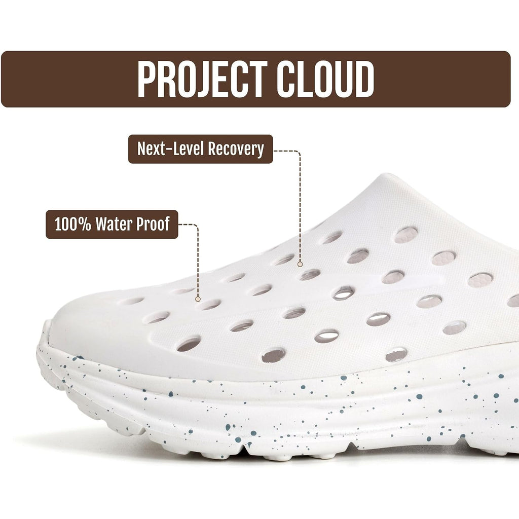 Project Cloud Recharge Recovery Shoes For Women & Men - Waterproof Slip-On Water Shoes, Plush Soft Insole - Non Slip Lightweight Shoes For Gym, Beach, Pool, Garden & Post-Workout Recovery (Recharge)
