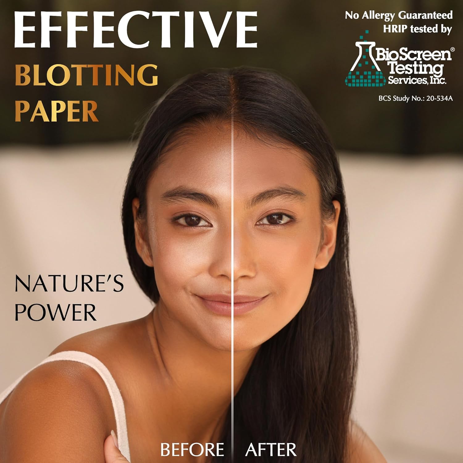 Natural Oil Blotting Sheets for Face with Bamboo Charcoal - 25% Larger - 3pk/300 Makeup Friendly Oil Absorbing Sheets for Face - Easy Dispensing Blotting Papers - Perfect for Keeping in Purse