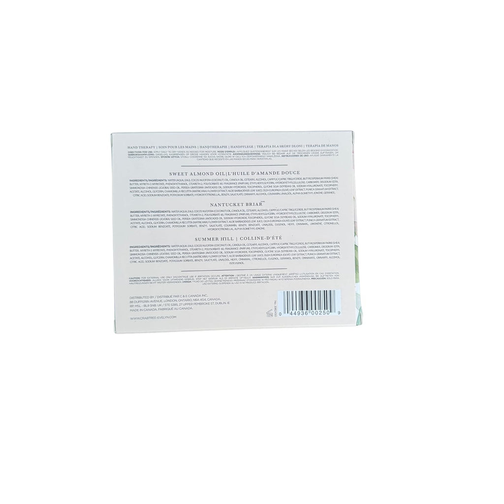 Crabtree & Evelyn Luxury Hand Therapy Collection (Sweet Almond Oil, Nantucket Briar, Summer Hill)