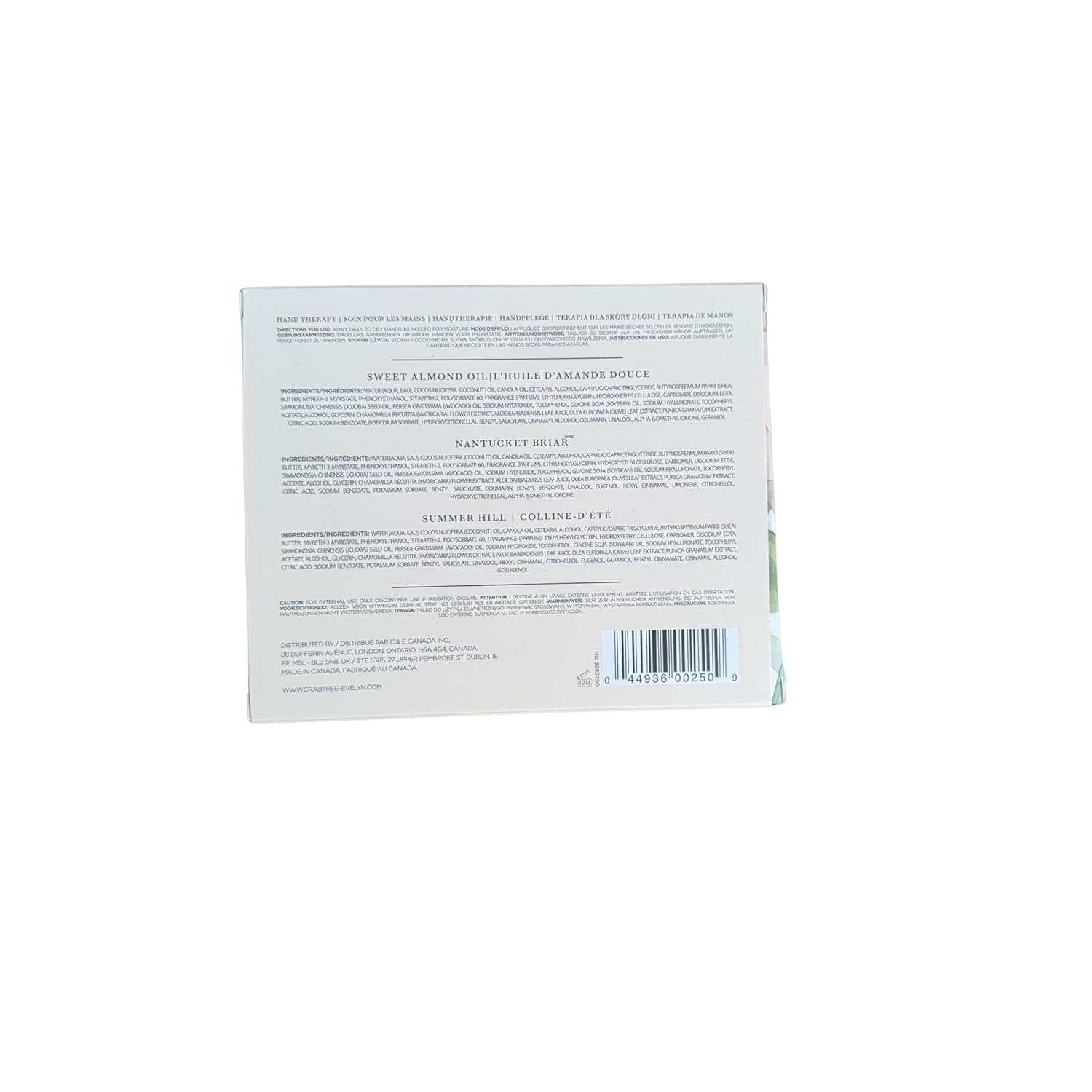 Crabtree & Evelyn Luxury Hand Therapy Collection (Sweet Almond Oil, Nantucket Briar, Summer Hill)