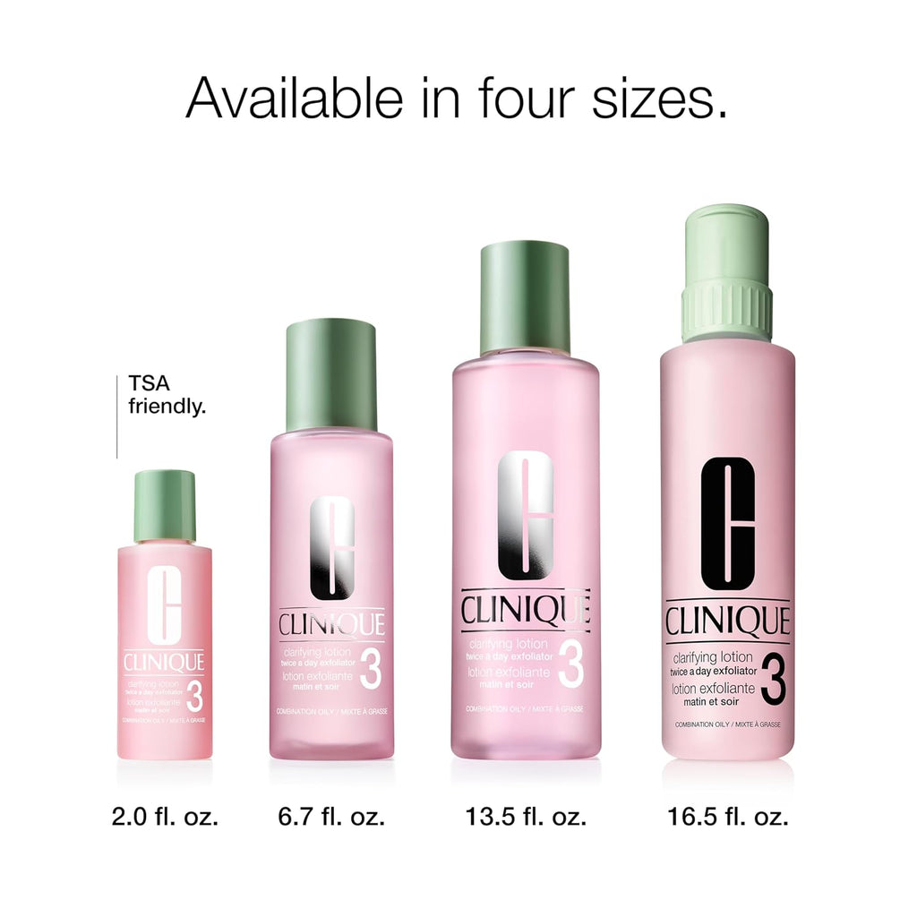 Clinique Clarifying Lotion 3 | Gentle Exfoliator For Oily Combination Skin Types | Face Toner With Witch Hazel + Salicylic Acid | Step 2 In 3-Step Skin Care Routine