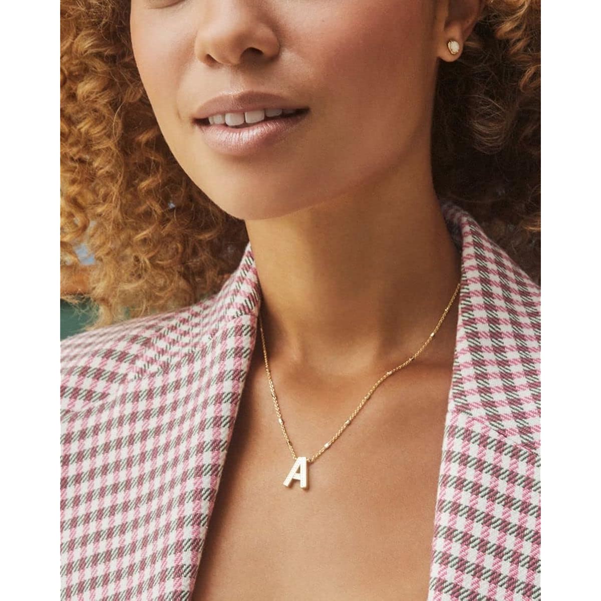 Kendra Scott Letters A-Z Pendant Necklace for Women, Fashion Jewelry, 14k Gold-Plated Brass