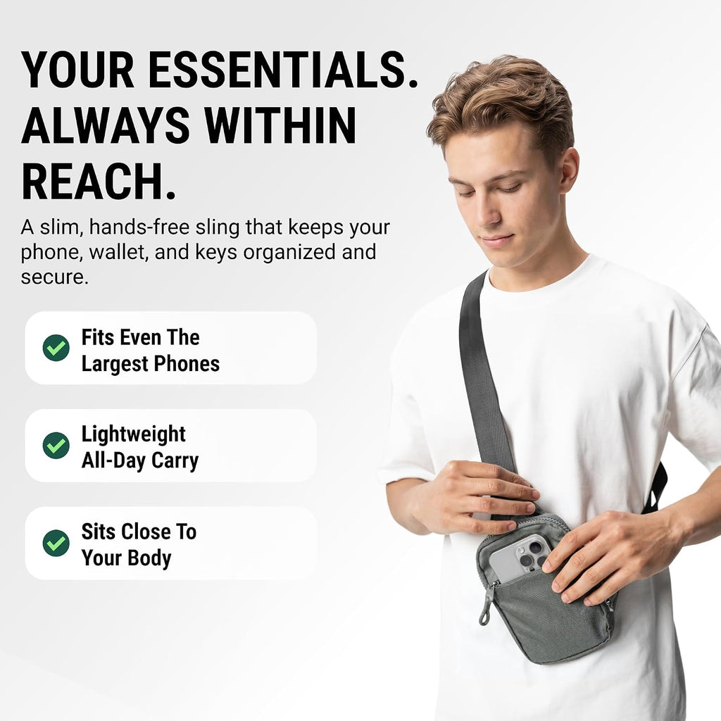 Travel Sling Bag For Men & Women - Small Water Resistant Crossbody Multipocket Chest Bag With Anti-Theft