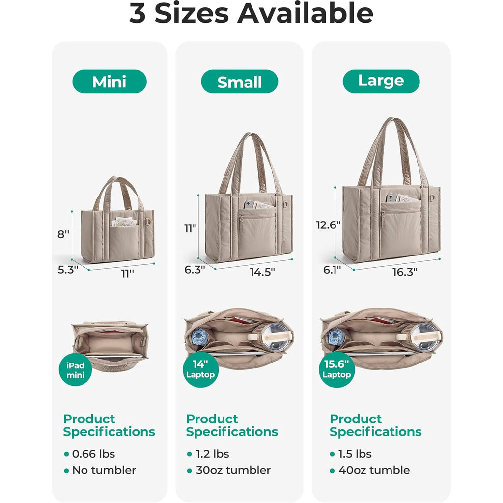 BAGSMART Boxy Tote Bag for Women, Crossbody Bag with Zipper, Crush Bow Purses for Travel Work College