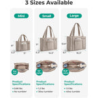 BAGSMART Boxy Tote Bag for Women, Crossbody Bag with Zipper, Crush Bow Purses for Travel Work College