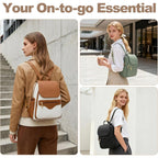 Backpack Purse For Women, Causal Backpack With Built-In Rfid Wallet & 11" Tablet Sleeve, Stylish Travel Daypack For Daily Khaki