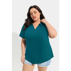 Plus Size Collared Polo Shirts Summer Short Sleeve V Neck Business Tops for Women XL-5XL