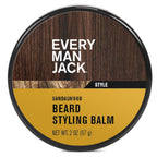 Every Man Jack Beard Styling Balm - Light Sandalwood Scent - Moisturize, Strengthen, and Style Your Beard - Medium Hold - Made w/Naturally Derived Ingredients like Candelilla Wax and Shea Butter - 2oz