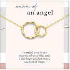 HOPE LOVE SHINE Baby Loss Memorial Silver Necklace for Women - Miscarriage Gifts For Mom - Infant Stillborn Baby Bereavement Remembrance Pregnancy Gift Jewelry - Mama of an Angel - 2 Linked Circles