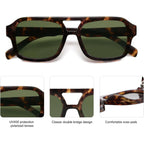Sojos Retro Aviator Sunglasses For Womens Mens Polarized Trendy Square Designer Inspired Shades 80S 90S Sun Glasses Sj2342