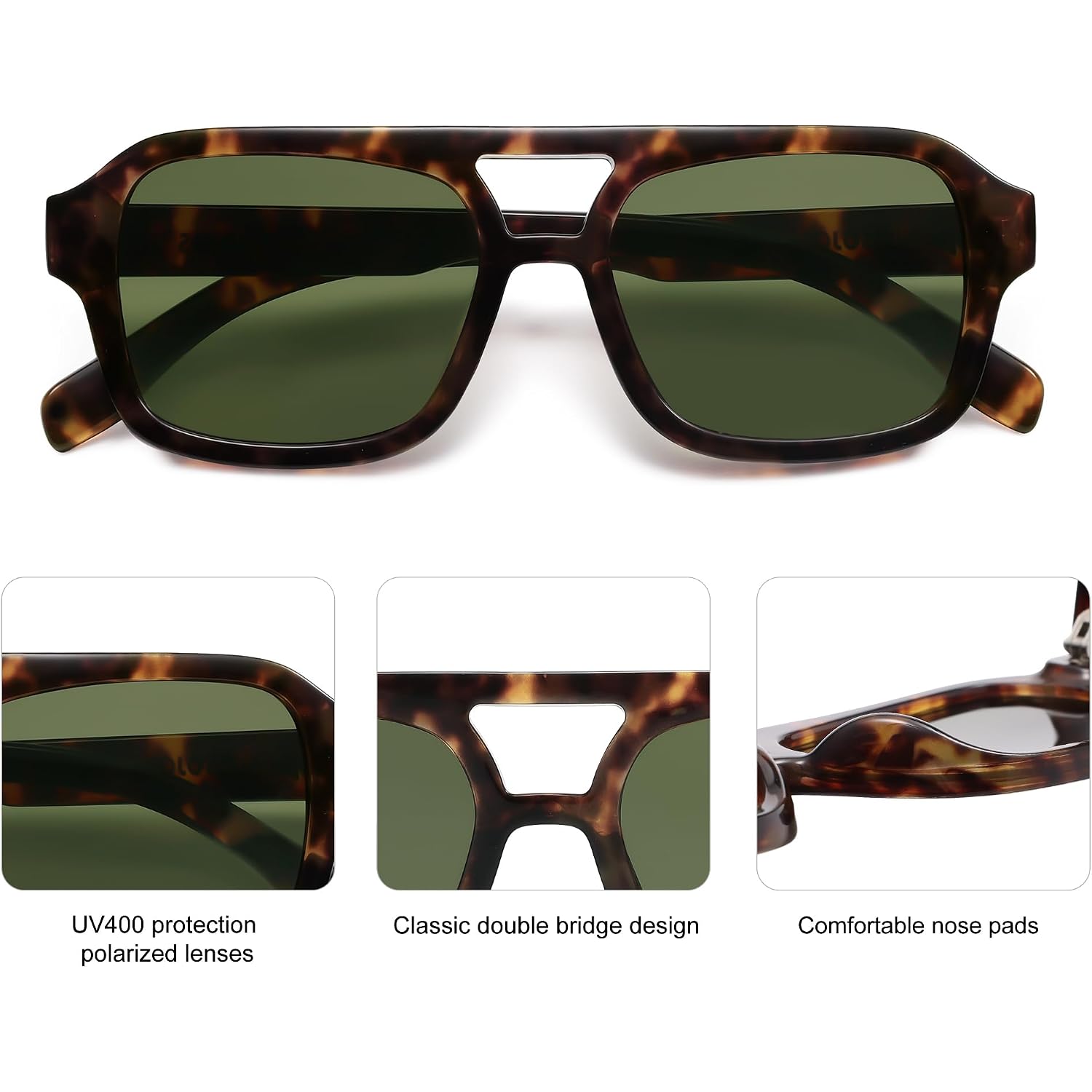 Sojos Retro Aviator Sunglasses For Womens Mens Polarized Trendy Square Designer Inspired Shades 80S 90S Sun Glasses Sj2342