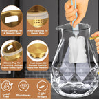 Glass Pitcher, 2.2 Liter Water Pitcher With Lid,Iced Tea Pitcher for Fridge,Carafe With Lid, Glass Water Jug For Juice, Milk, Cold Or Hot Beverages, 2 Quart