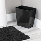 Idesign Small Plastic Bathroom Trash Can, Black | Slim Rectangle, For Bedroom, For Office, For Dorm
