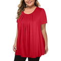Maner Women'S Plus Size Tops Short Sleeve Flowy Shirts Casual Blouses Tunic Tops L-4Xl