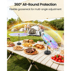 Fly Fans For Tables, 2000Mah Rechargeable Food Fan, 20H Runtime | Flexible Neck For 360° Coverage, Quiet Table Fan With Soft Safety Blades, Ideal For Party, Picnic, Bbq, Indoor & Outdoor Use