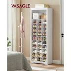 VASAGLE Shoe Storage Cabinet, 10 Tier Shoe Rack Organizer, Holds Up to 30 Pairs of Shoes, for Entryway Bedroom, 12.6 x 24.8 x 73.6 Inches, White ULBS273T14