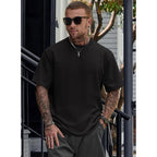 Herberton Mens Oversized T-Shirts Heavyweight Cotton Stretch Fashion Thick Tee Tops (S-3Xl)