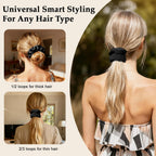 Satin Scrunchies For Women – 8Pcs Black Silk Hair Ties – No Crease, Frizz-Free, Gentle Elastic Hair Bands For Thick & Thin Hair, Soft & Stylish Hair Accessories Gifts