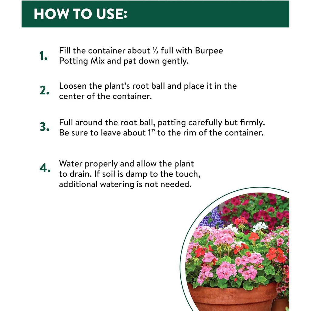 Burpee, 9 Quarts | Premium Organic Potting Natural Soil Mix Food Ideal For Container Garden-Vegetable, Flower & Herb Use For Indoor Outdoor Plant