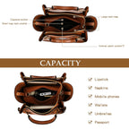 Travistar Floral Handbags Purses Women - Embossed Leather Top Handle Handbag Set Large Shoulder Bag Ladies Bucket Hobo Tote