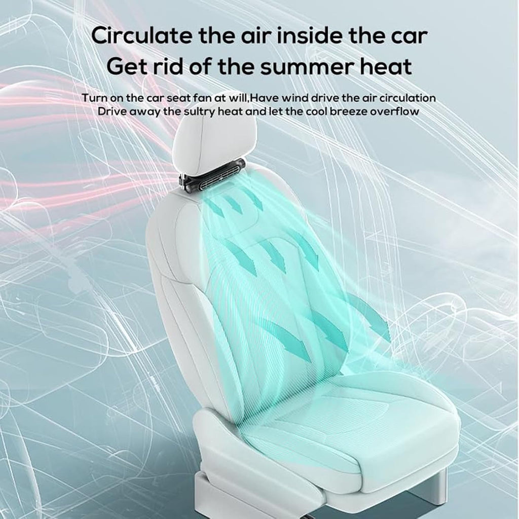 Car Seat Fan For Backseat For Kids, Mini Portable Battery Operated Back Seat Baby Quiet Headrest Neck Cooling Ac Fan With 3 Adjustable Wind Speeds For All Cars Vehicle Rv Truck