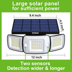 Solar Outdoor Lights,6000Mah Motion Sensor With Dual Sensors,Waterproof Solar Flood Lights 270°Wide Angle For Outside With 3 Modes