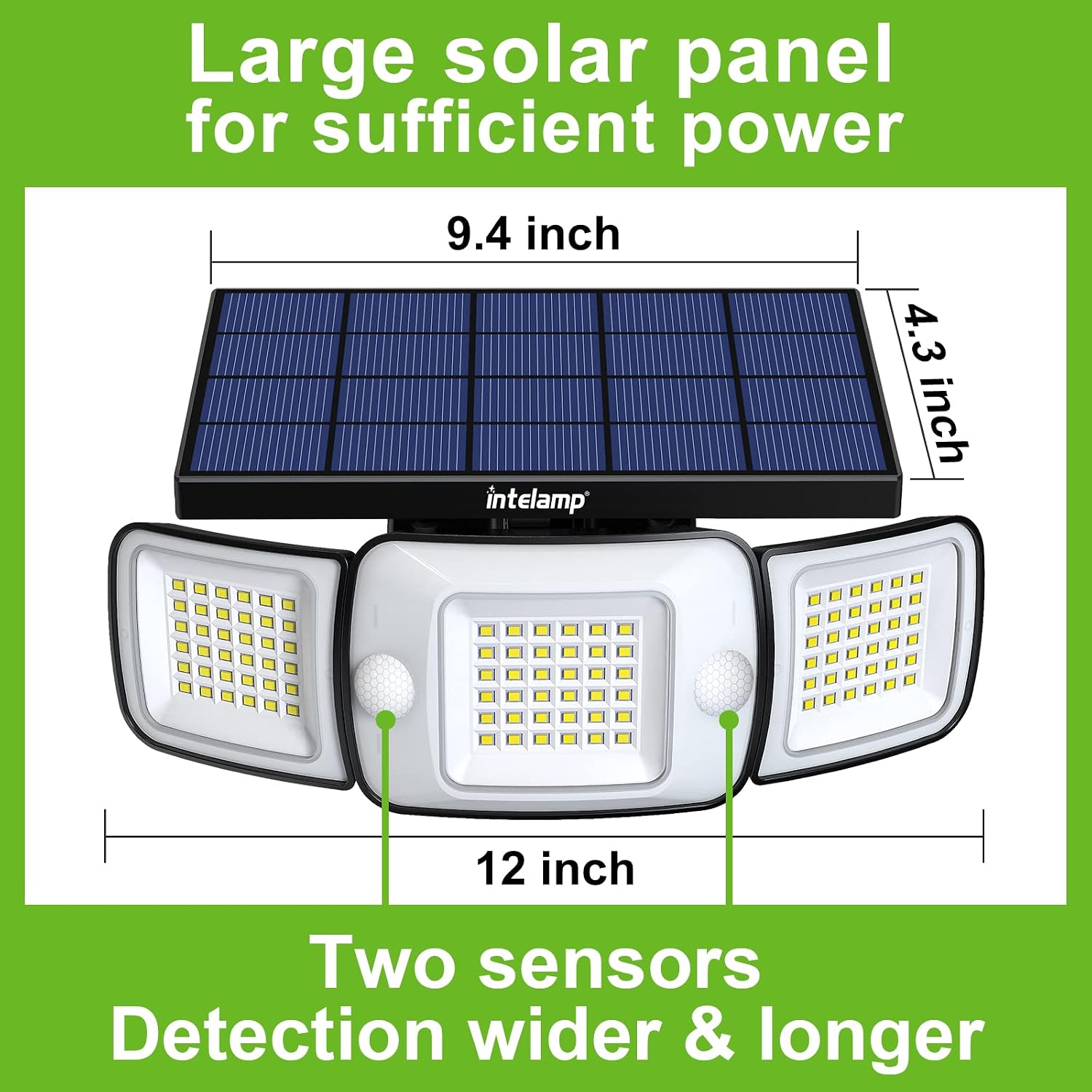 Solar Outdoor Lights,6000Mah Motion Sensor With Dual Sensors,Waterproof Solar Flood Lights 270°Wide Angle For Outside With 3 Modes