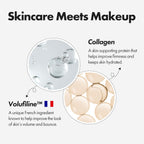 ELROEL Blanc Cover Cream Stick V White - Korean Color-Changing Foundation Stick with Volufiline - Medium to Full Coverage Dewy Finish Base Makeup - Dual-Ended with Detachable Brush (203 Medium)