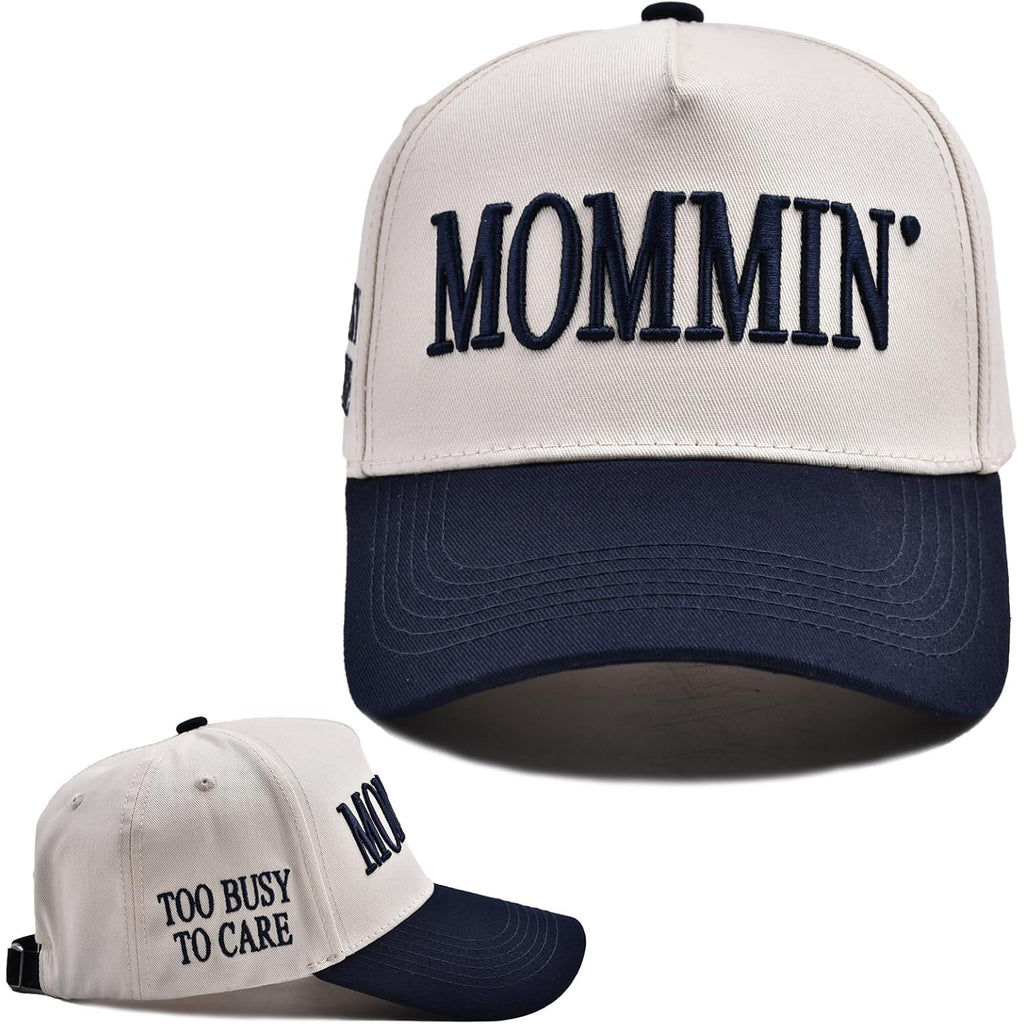 Mommin Trucker Hat For Women Embroidered Mom Baseball Cap Adjustable Canvas Vintage Hat For Casual Wear
