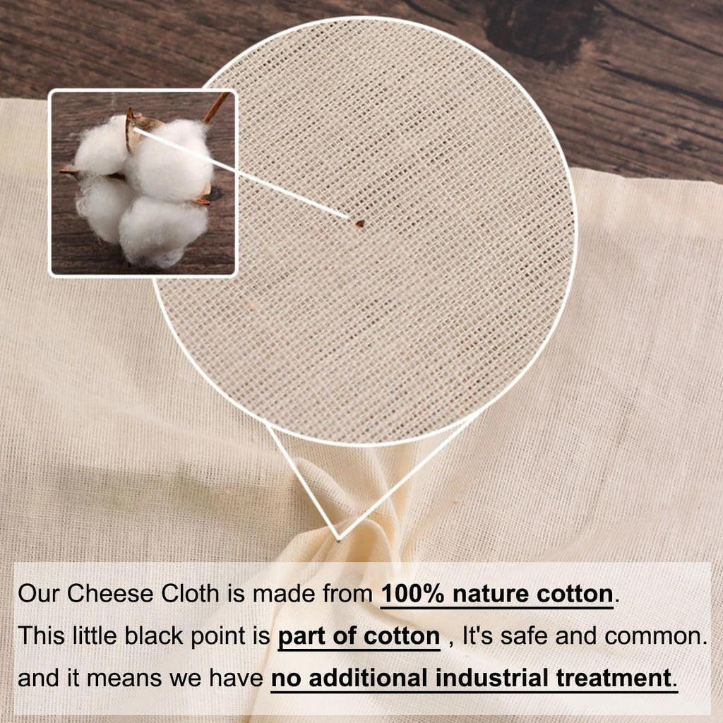 6 Pcs Cheese Cloths, 20X20 Inch, 100% Unbleached Cotton, Grade 100 Reusable Cheese Cloth With Fabric Fine Mesh Cloth, Reusable Muslin Cheesecloth For Straining, Juicing, Cooking, Baking