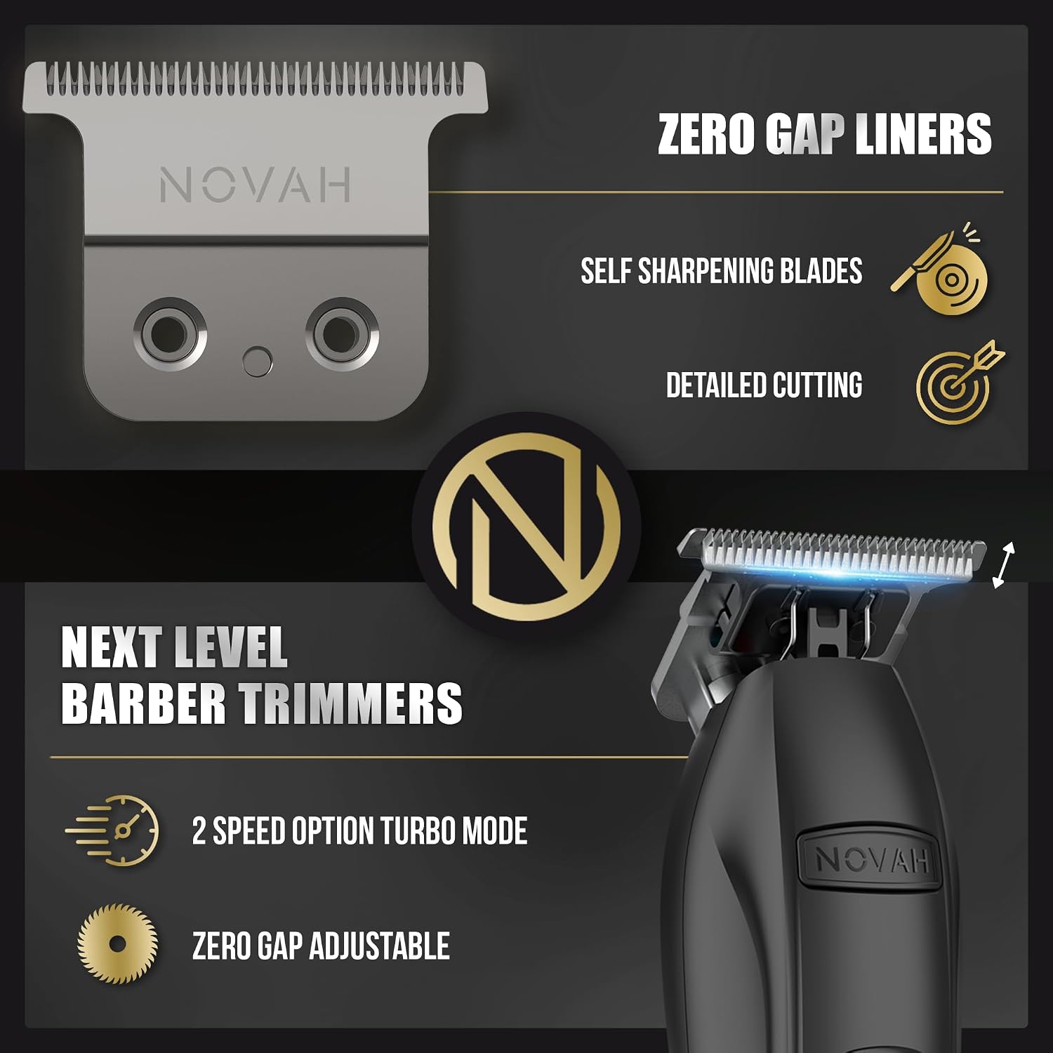 Novah Grooming Professional Hair Trimmer For Men, Barber Trimmer Cordless T Trimmers For Barbers