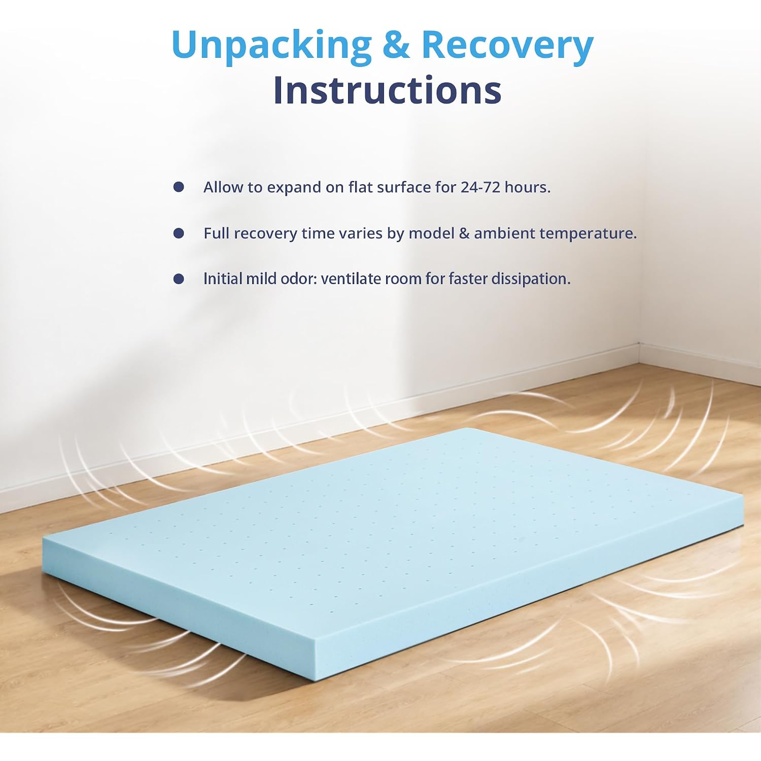 Egohome 3 Inch Queen Memory Foam Mattress Topper- Cooling Gel Infused