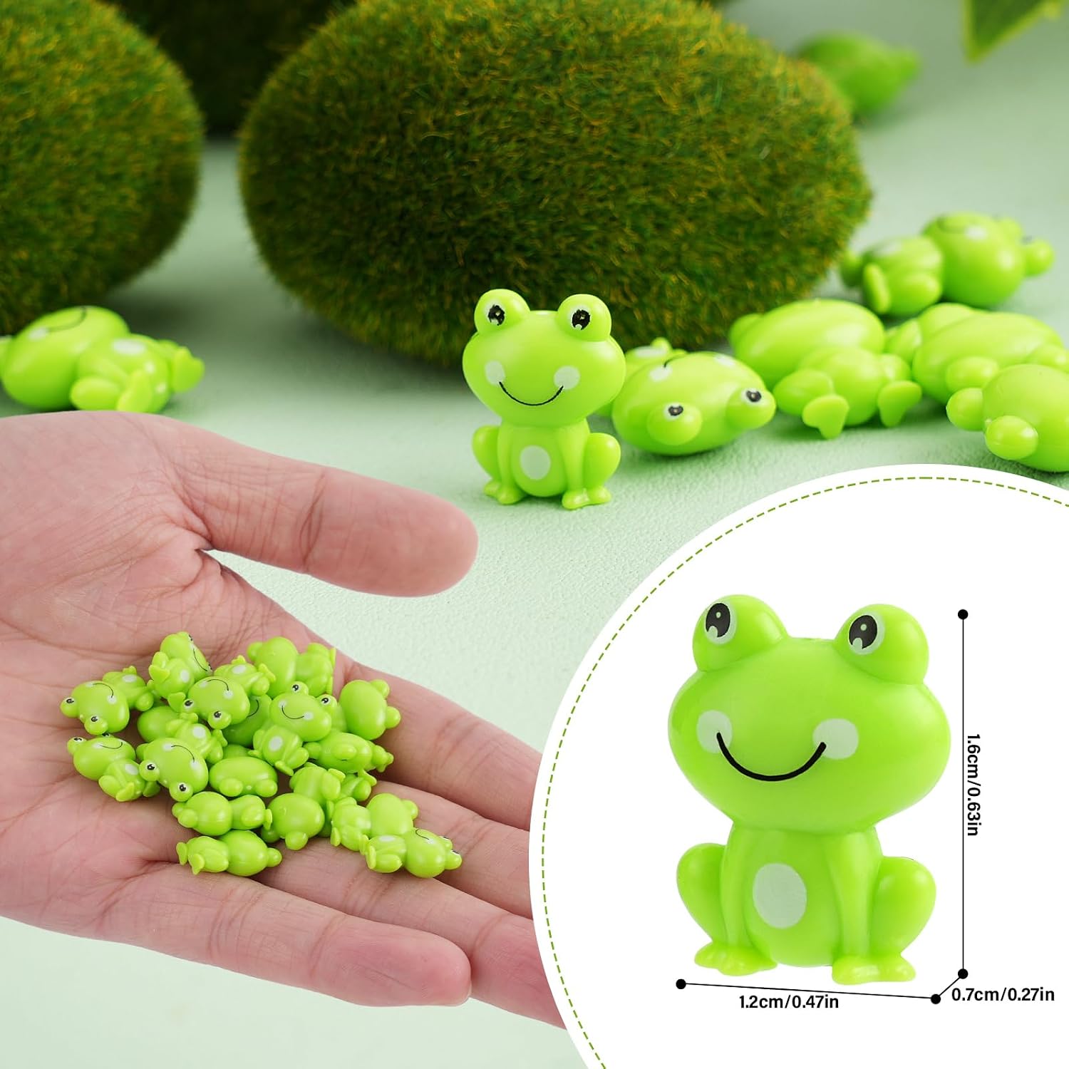 Buqiuren 150Pcs Mini Green Plastic Frogs, Tiny Frogs Figurines Small Frog To Hide Fairy Garden Miniature Dollhouse Potted Plants Cake Diy Home Decoration Frog Decorations For Party