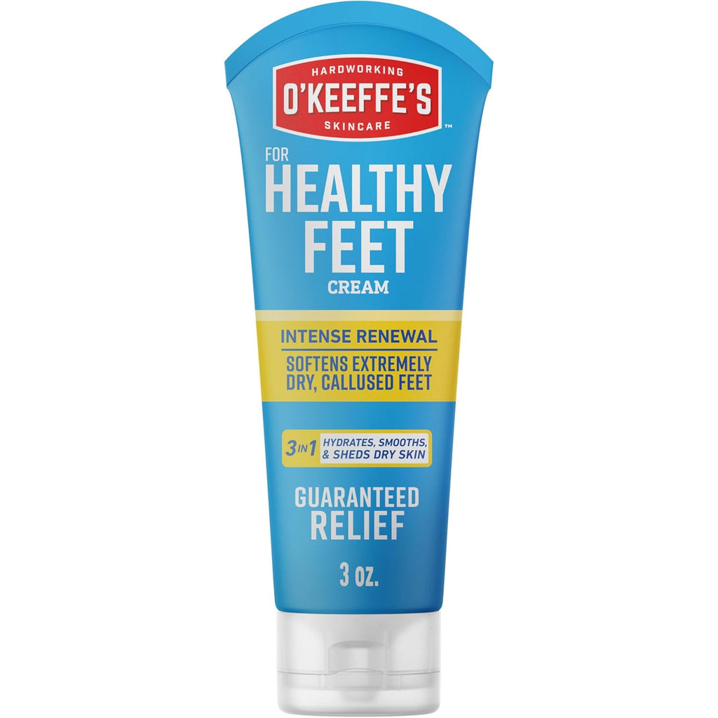 O'Keeffe's for Healthy Feet Intense Renewal Cream with Urea & Alpha Hydroxy Acid - 3 oz Tube (1 Pack) - Chemically Exfoliates and Softens Extremely Callused, Dry Feet