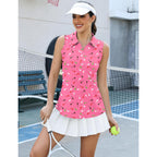 Lomon Womens Sleeveless Golf Polo Shirt V-Neck Collared 2026 Summer Tennis Tank Top S-Xxl