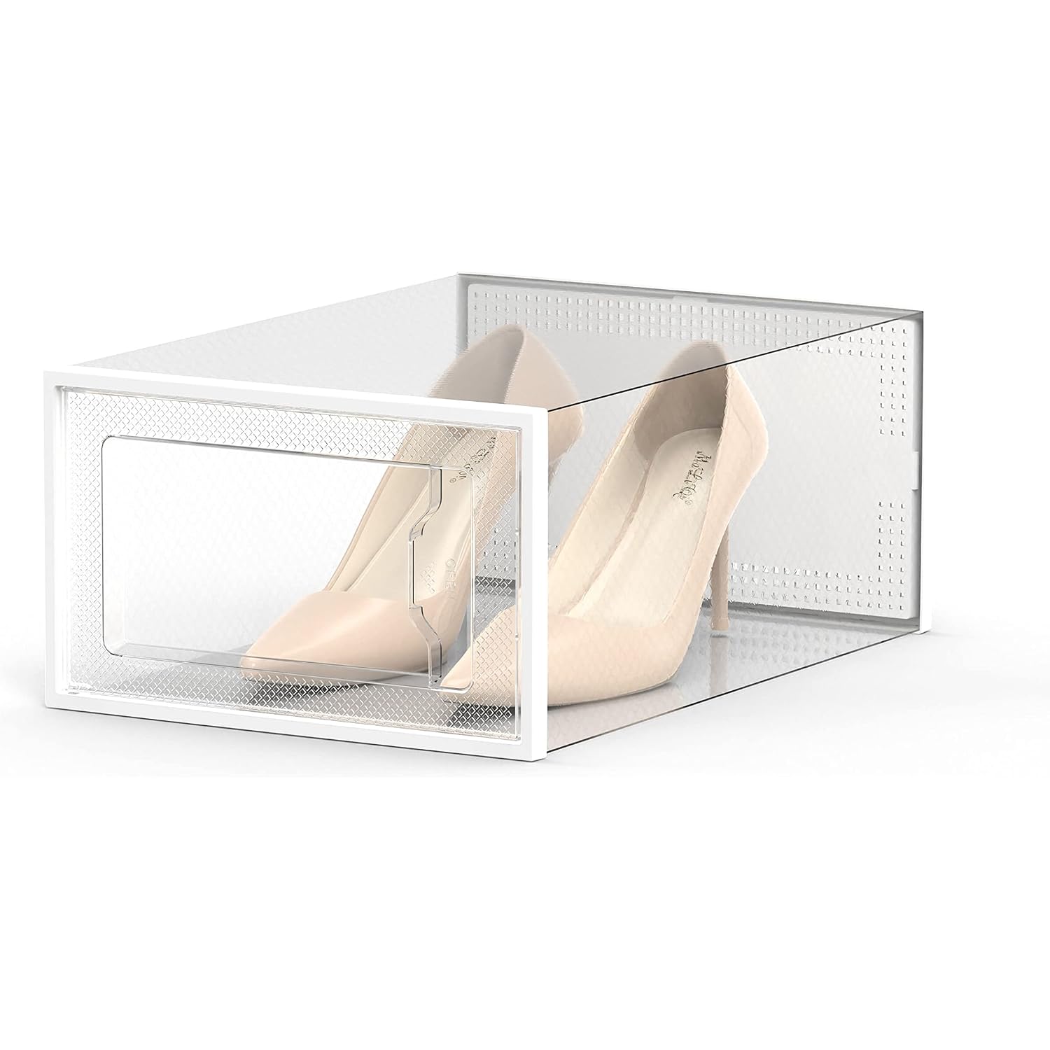 12 Pack Shoe Storage Box, Clear Plastic Stackable Shoe Organizer For Closet, Space Saving Foldable Shoe Rack Sneaker Container Bin Holder