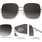 Sojos Trendy Oversized Square Metal Frame Sunglasses For Women Men Retro Big Flat Lens Uv Protection Sunglasses Sj1146